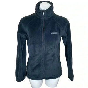 Columbia black fleece zip up coat jacket size medium gorpcore funnel neck